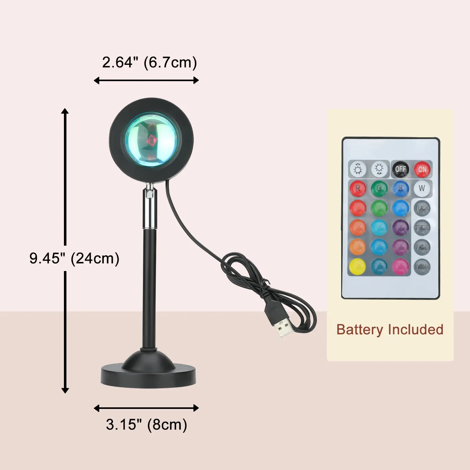 Fall Sunset Lamp Projector Light 180° Adjustable Sunset Mood Lamp, 4 Modes, Remote Control RGB Ambient Night Light for Bedroom, Gaming Room, Live Streaming Photography & Parties Home Wall Decor Party Led Lighted Gift Led Multi Multifunction Rgb Colors